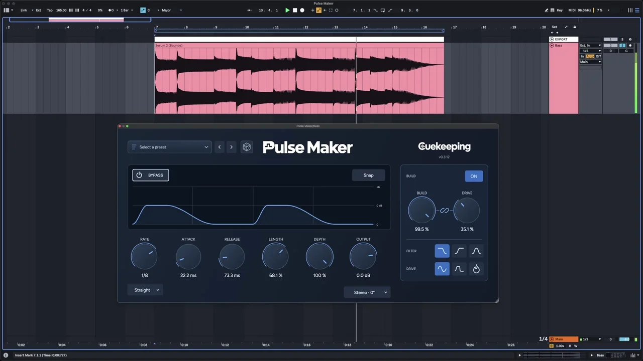 Pulse Maker processing bass in Ableton Live