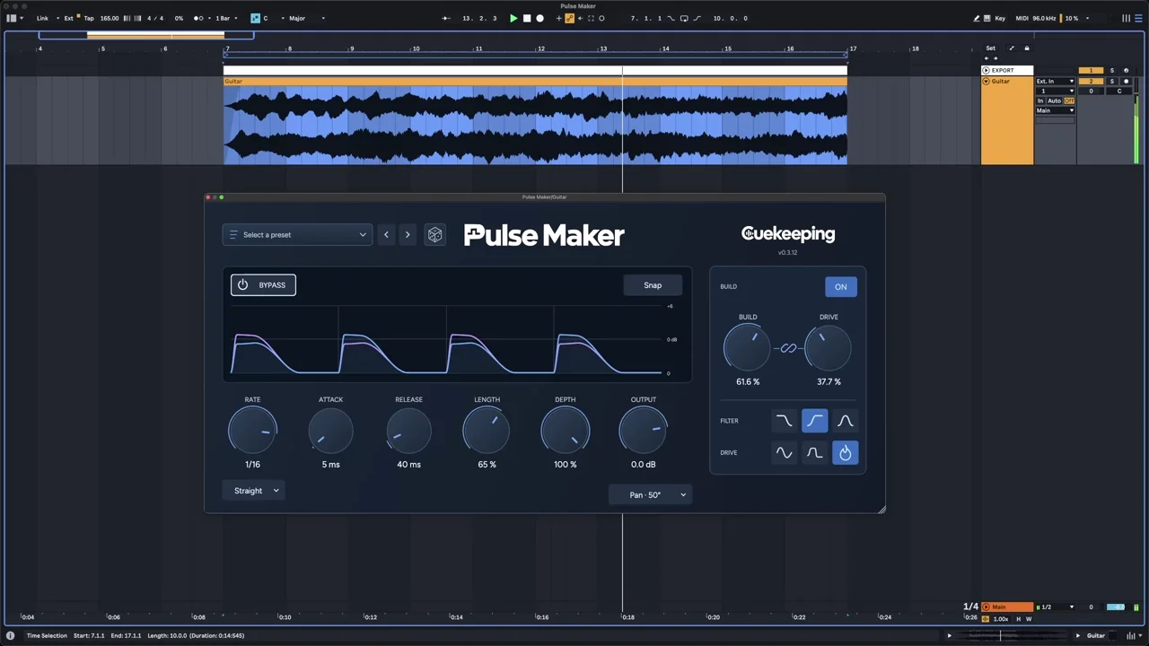 Pulse Maker processing guitar in Ableton Live