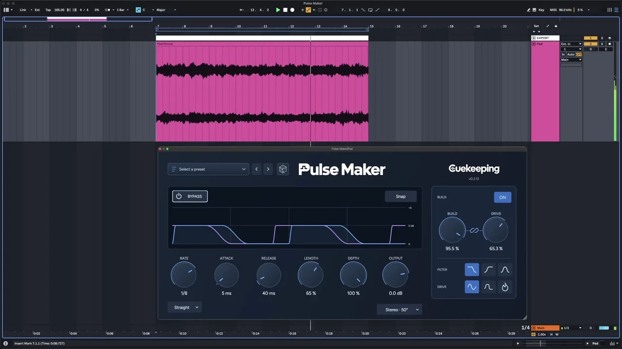 Pulse Maker processing pad in Ableton Live